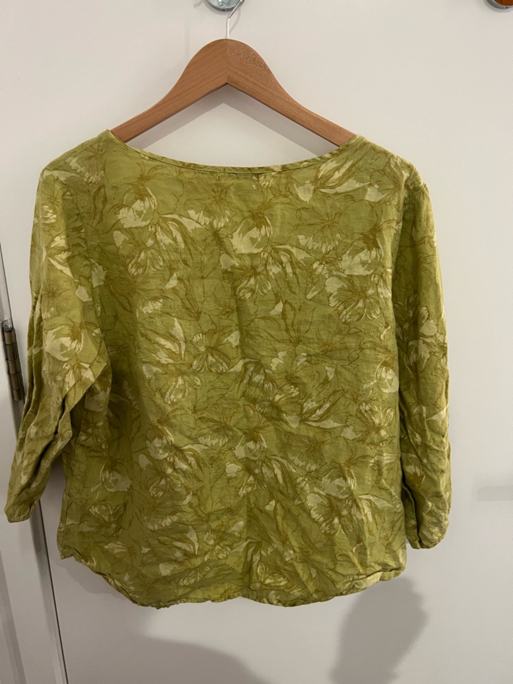 cut loose Olive Green Floral Button-Front Shirt - Picture 5 of 6